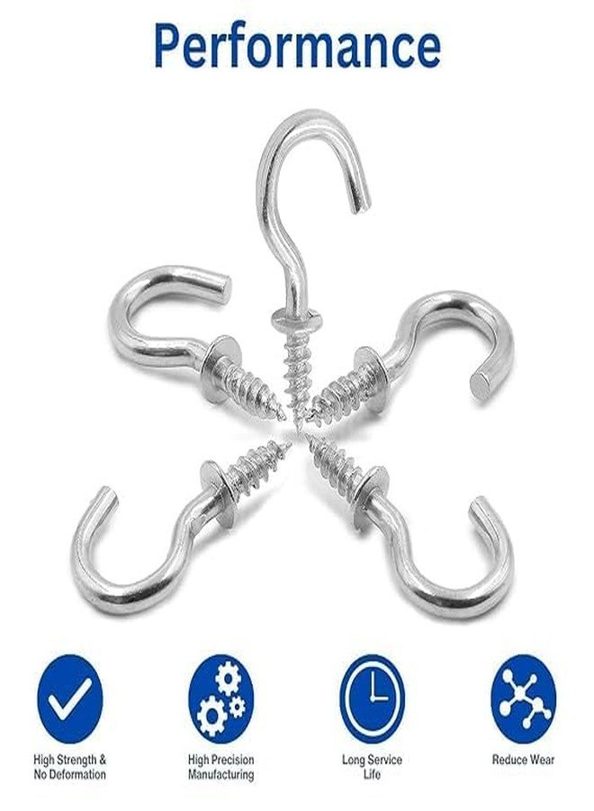 SASALES Steel Cup Ceiling Hooks Holder Heavy Duty J Hook. (1Inch) - Pack of 10 Pcs - Image 4